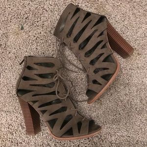 Olive Strappy heels
